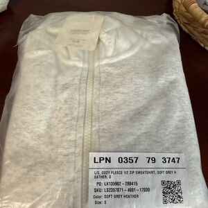 Soft Grey Heather Fleece Half Zip Sweatshirt